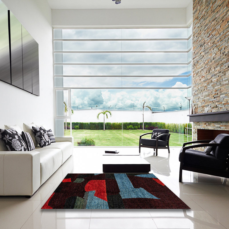 Monye Abstract Indoor Rug, Square 5'