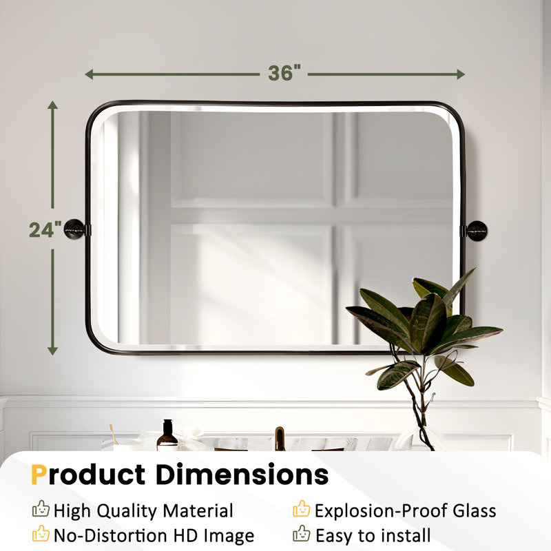 Miroir mural Quevedo, Rectangle, 36 po x 24 po