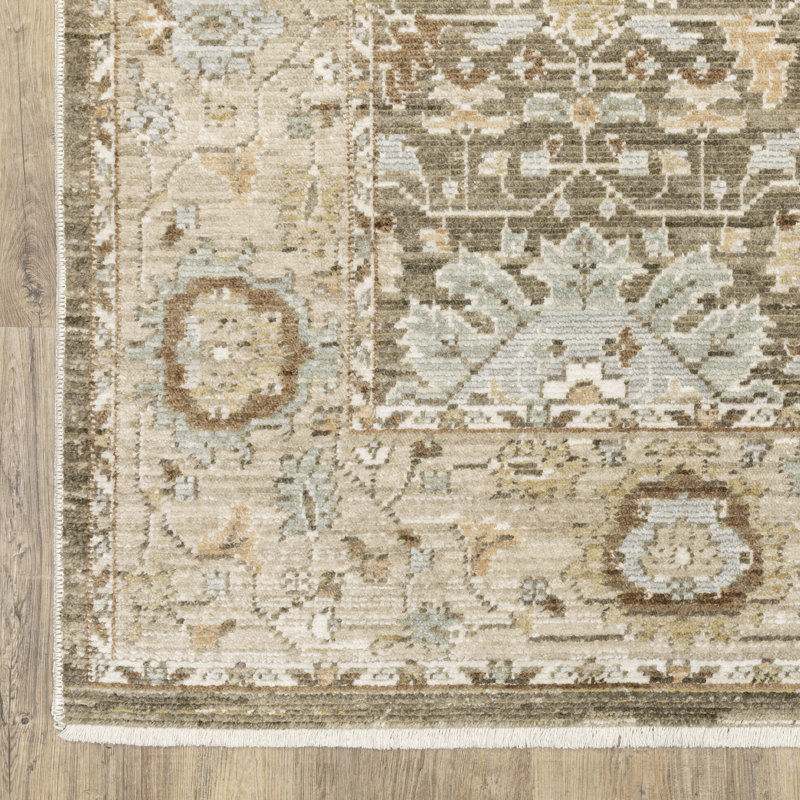 Lainey Vintage Floral Medallions Brown/Pale Blue, Rectangle 2'9" x 5'
