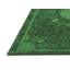 Tapis oriental en laine / polyester tissé à la machine en vert / noir-1100233394