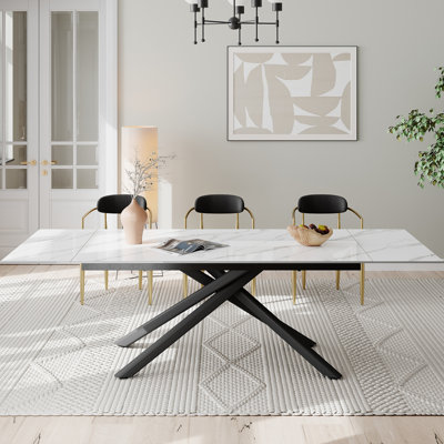 Table de salle à manger extensible 70,86 po à 102,36 po Modern Modern