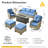 Carolle 9-Piece Outdoor Patio Furniture with fire pit,All-Weather 7-Person Pe Wicker Outdoor Conversation Set, Patio Couch Swivel Rocker Chairs With Solar Powered Coffee Tables For Backyard,Poolside,Deck-453539604-459055618