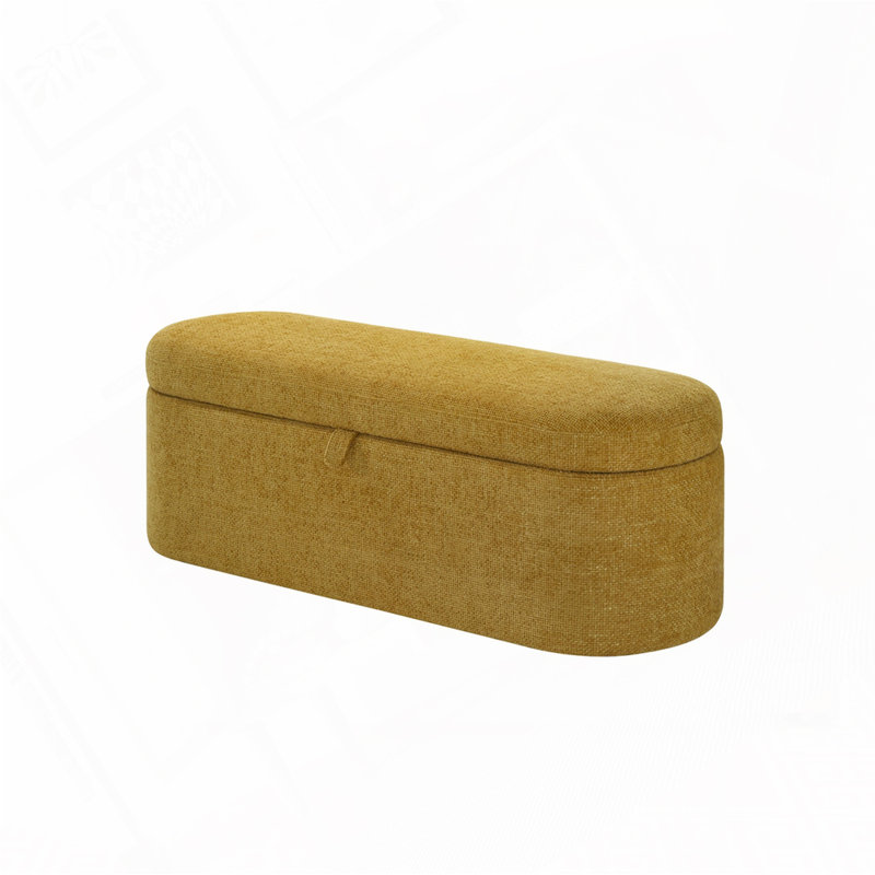 Banc de rangement rembourré, Doré