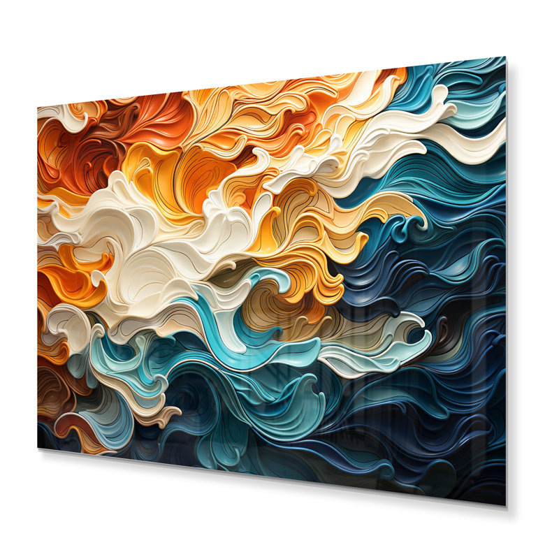 «Multicolor Op Art Dynamic Flow I» sur, H 24 po x l 32 po x P 1 po