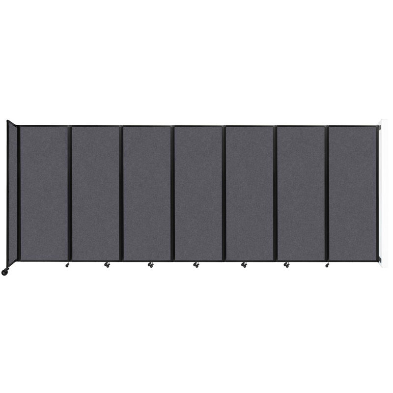 11 - Cloison pliante à panneaux, 7, Gris foncé, L 234 po x H 72 po x P 12 po