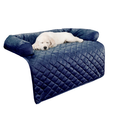 Housse de canapé pour chien PETMAKER - Protecteur de mobilier pour animal de compagnie avec traversin en mousse à mémoire de forme, tissu matelassé et couche de base résistante à l'eau