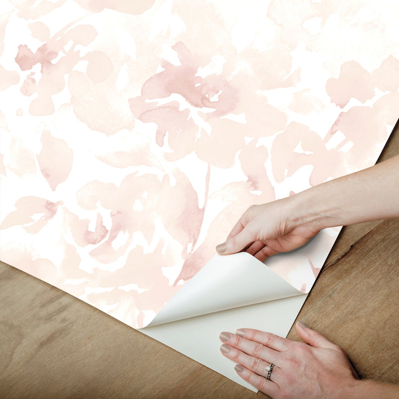 Papier peint floral Renewed, Rose