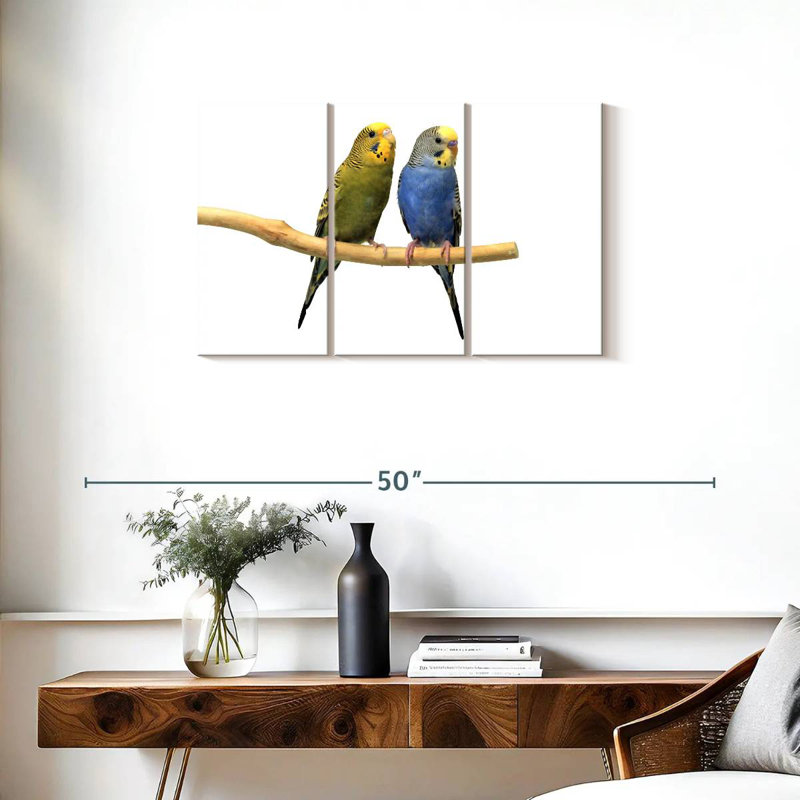 Parakeets, 20" H x 33" W