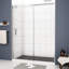 Porte de douche coulissante en verre trempé de 5/16 po - réglable pour salle de bain murale inégale avec rail lisse-123108710