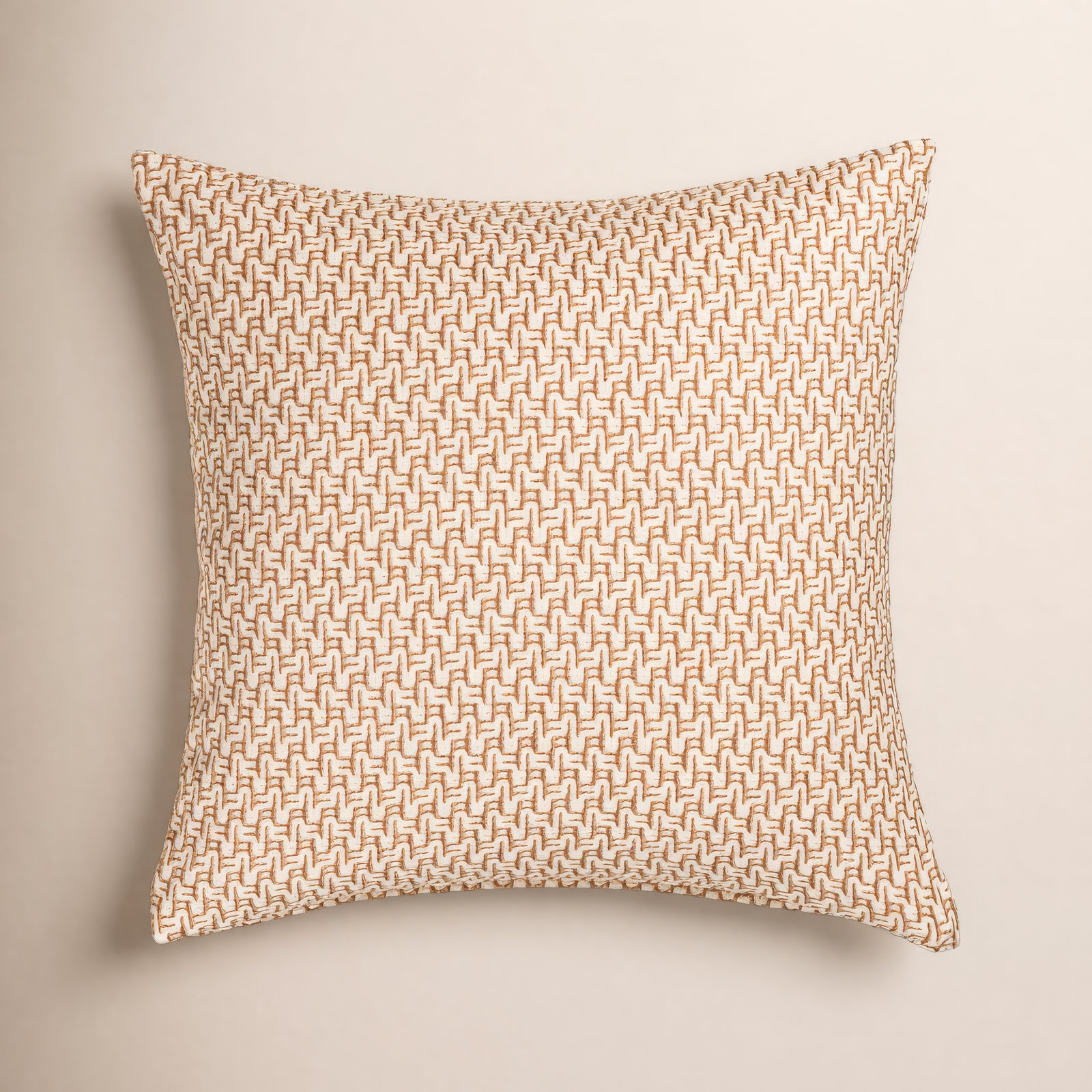 Cascade Geometric Accent Pillow, Feather, Square 22", Orange