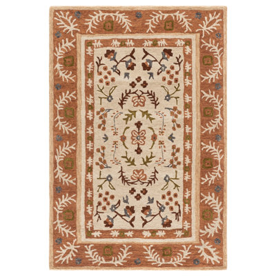 Anatolia Hand Tufted Wool; Cotton Floral Indoor Rug