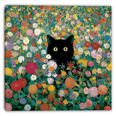 Modern Garden Cat II Wrapped Canvas Wall Art