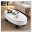 Table basse ovale avec plateau en faux marbre