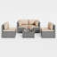 Ensemble de conversation d'extérieur pour 4 personnes avec coussins 4 personnes-124488395-124488388