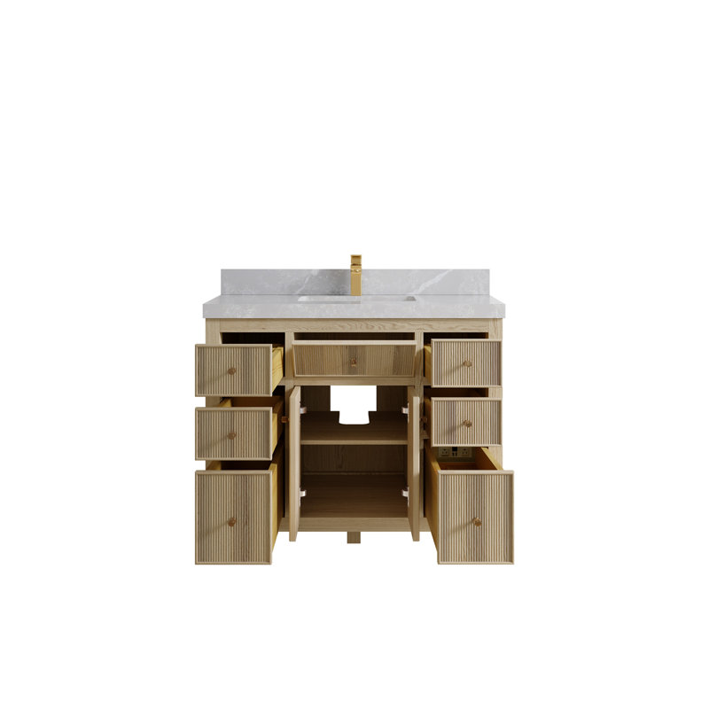 Ensemble de meuble-lavabo simple 42 po Conistanza, Gris clair
