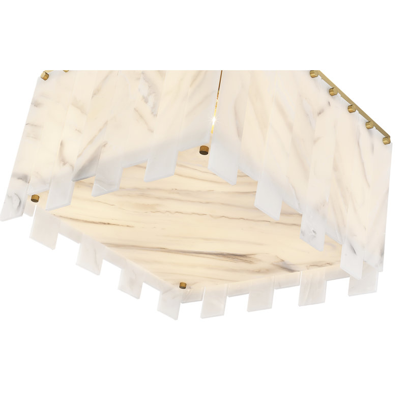 Derykah Flush Mount, Rubbed Brass