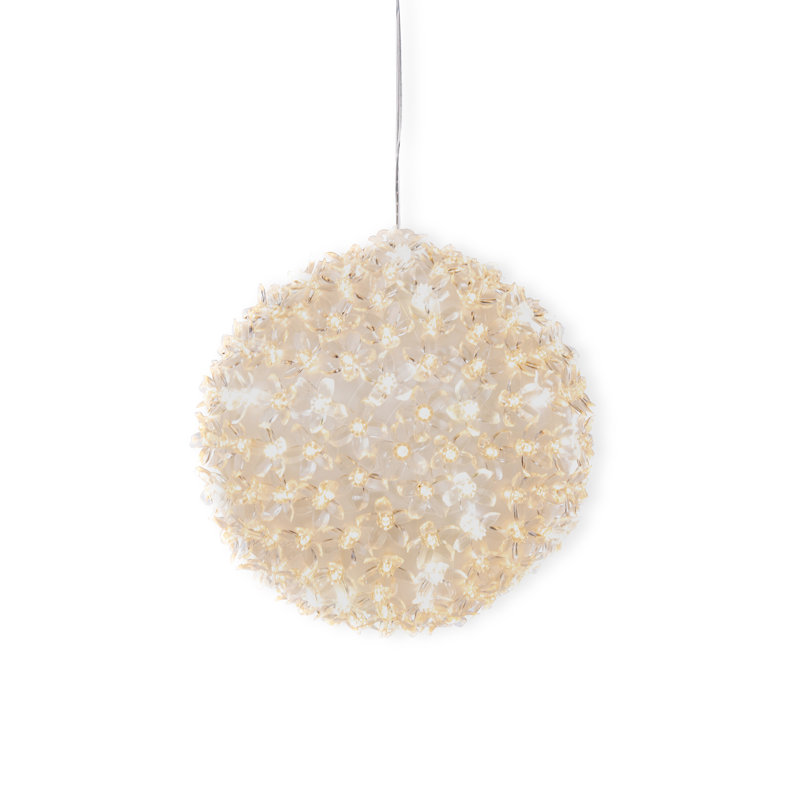 Lit Floral Sphere, Medium, 7.87"