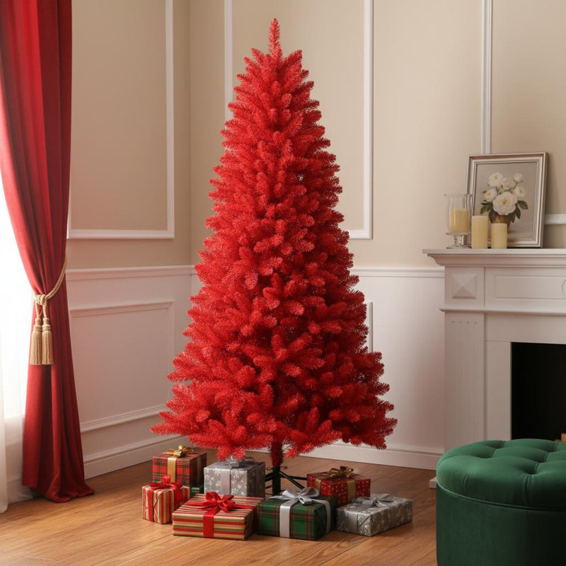 Sapin de Noël rouge 6 pi