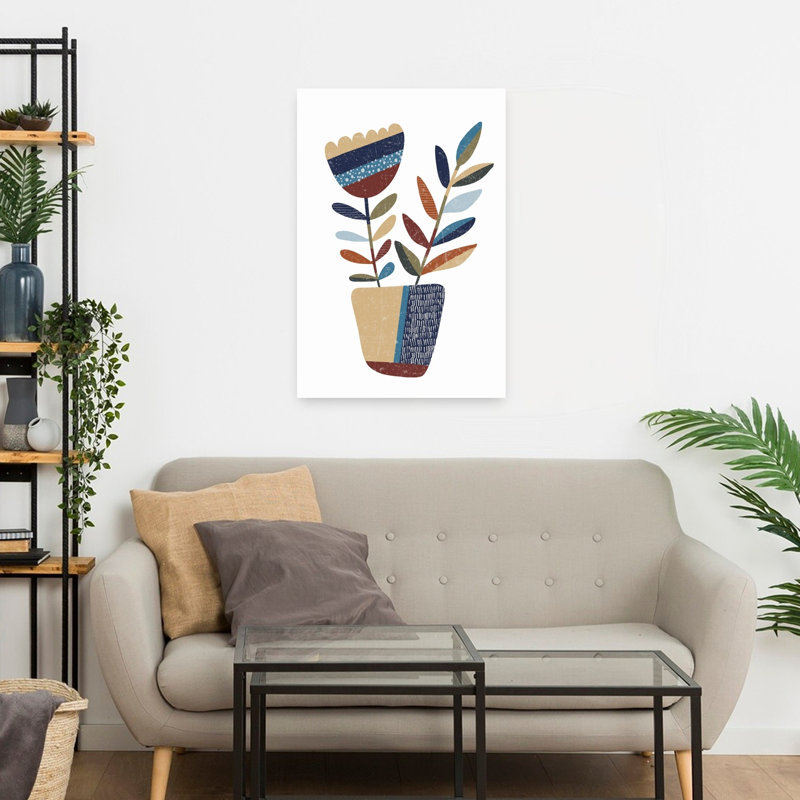 Art floral moderne abstrait géométrique 1, 24" H x 16" W