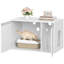Cat Litter Box Enclosure with Removable Divider, Hidden Litter Box Furniture with Reversible Entrance Left or Right Side, Wooden Cat House, Modern, 80 x 48.3 x 48.5 cm, White