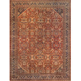 Mahal Hand Knotted Wool Oriental Area Rug in Rust