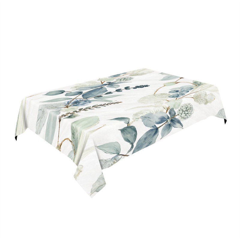 Nappe rectangulaire eucalyptus aquarelle pour salle à manger, 60 x 86 pouces, rectangulaire