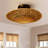 Hand-Woven Bamboo Semi-Flush Ceiling Light-958143777