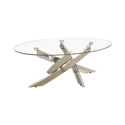 Table basse contemporaine 46,6 ", chrome