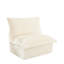 Table basse sans accoudoirs crème - élégante et fonctionnelle avec tissu en velours côtelé au bord de la piscine - housses amovibles