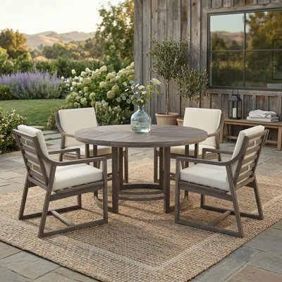 4 - Person Round Outdoor Dining Set With Cushions For Patio, Backyard, Garden