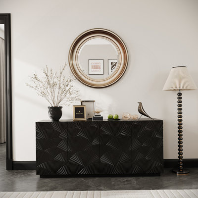 Buffet moderne et fonctionnel avec fonction anti-déversement, idéal pour le rangement et la décoration de la cuisine et du salon