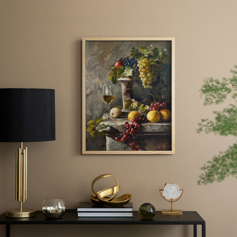 Reproduction encadrée FLORAL Series DCCxxxi - bois massif, Naturel, H 15 po x l 12 po