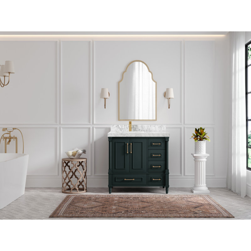 Ensemble de meuble-lavabo simple 36 po Aberdeen, Marbre de Carrare