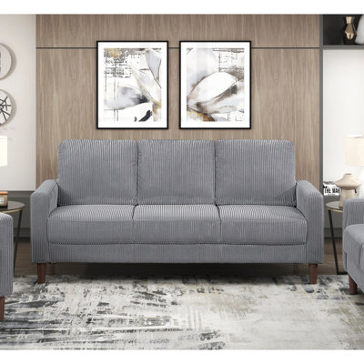 Modern Contemporary Corduroy Upholstered Sofa Comfortable Cushion Living Room Furniture 1Pc