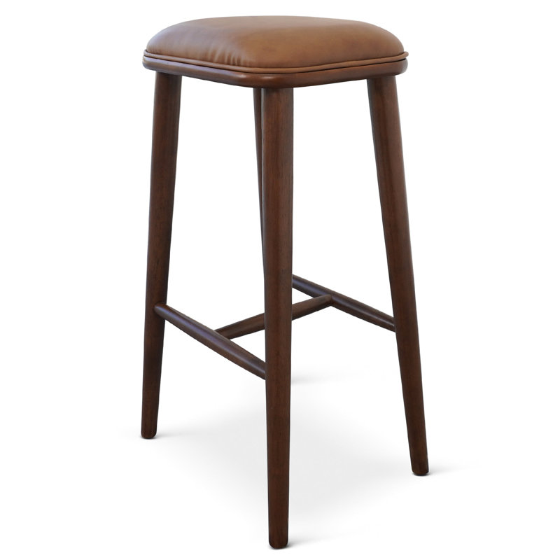 Jason Walnut PU Leather Bar Stool, Walnut