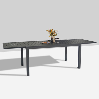 Chrishay 106.3" L Expandable Aluminum Rectangular Outdoor Dining Table