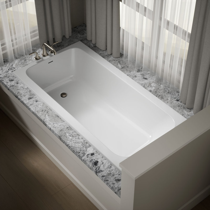 Avec 72 In. X 36 In. Drop-In Bath, White