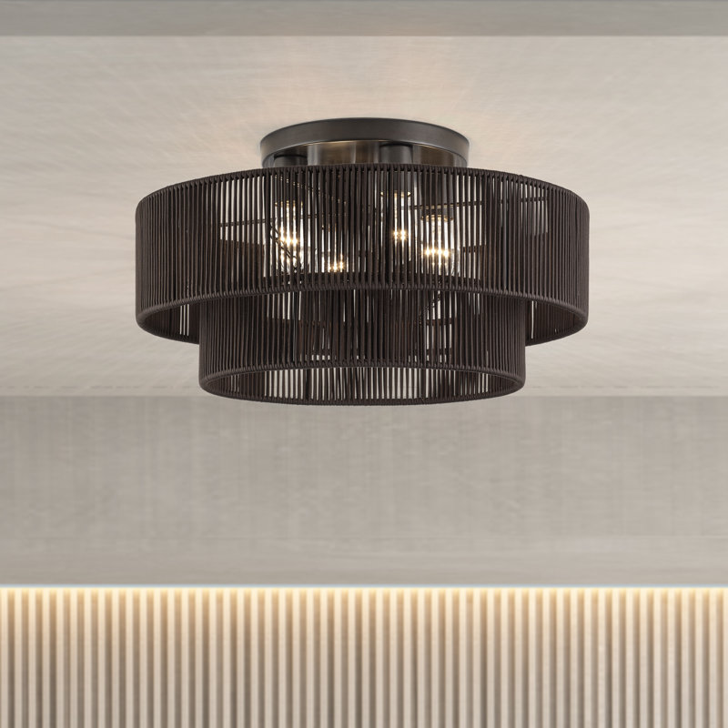 Très grand semi-encastré 4 lumières Asllan, Brown, Bronze