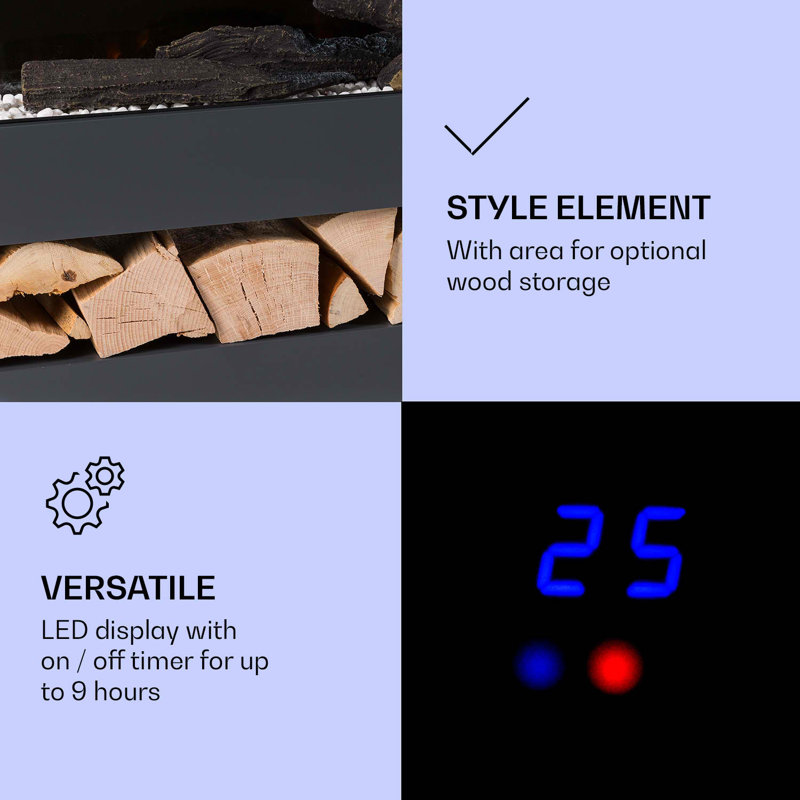 Klarstein 121cm W Electric Fireplace, Black