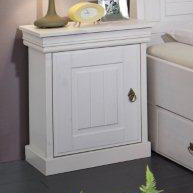 51cm W Solid Wood Bedside Table, White waxed