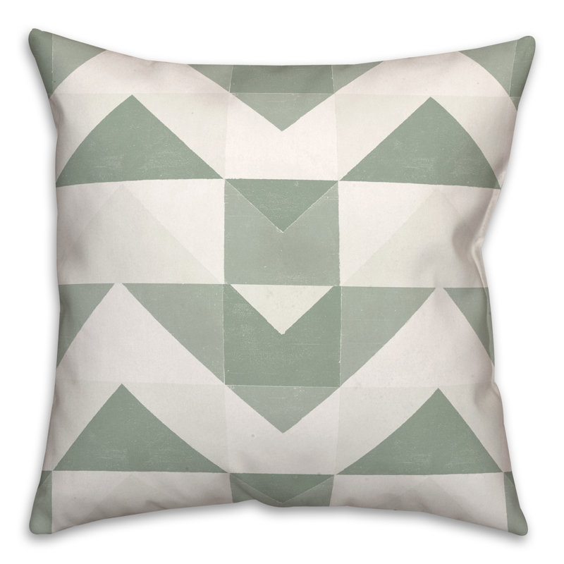 Housse et insert de coussin carré extérieur Geo Blocks 7, 16 po x 16 po, Vert