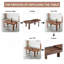 Table de salle à manger extensible rectangulaire, table de cuisine extensible moderne avec 2 abattants, finition noyer, table de salle à manger peu encombrante pour petite et grande famille, salle à manger et salon