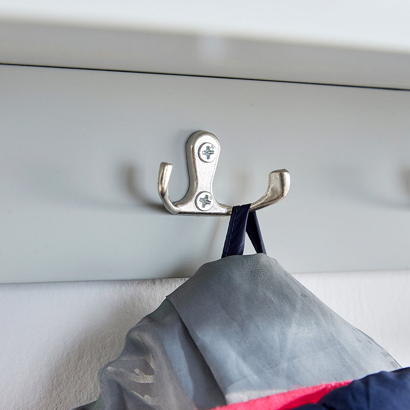 Chan Wall 4 - Hook Wall Mounted Coat Rack, Grey