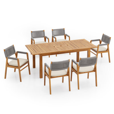 Ensemble de salle à manger extensible 7 pièces Hysen