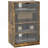 Media Cabinet, 4-Tier Stereo Cabinet, Modern Audio Video Media Stand With Adjustable Shelves, Tempered Glass Doors, And Cable Management, Rustic Brown