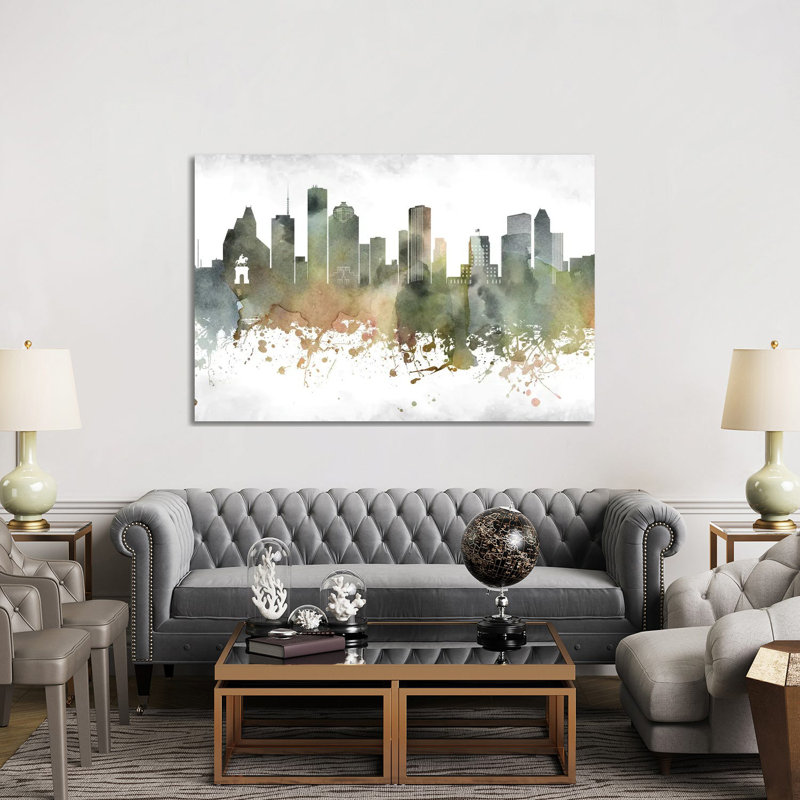 Houston Skyline 1 Piece Wrapped Canvas Wall Art, 152.5 cm H x 101.5 cm W