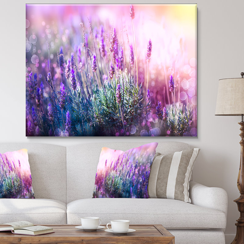«Growing and Blooming Lavender», reproduction d'impression, H 20 po x l 40 po x P 1 po, Toile tendue