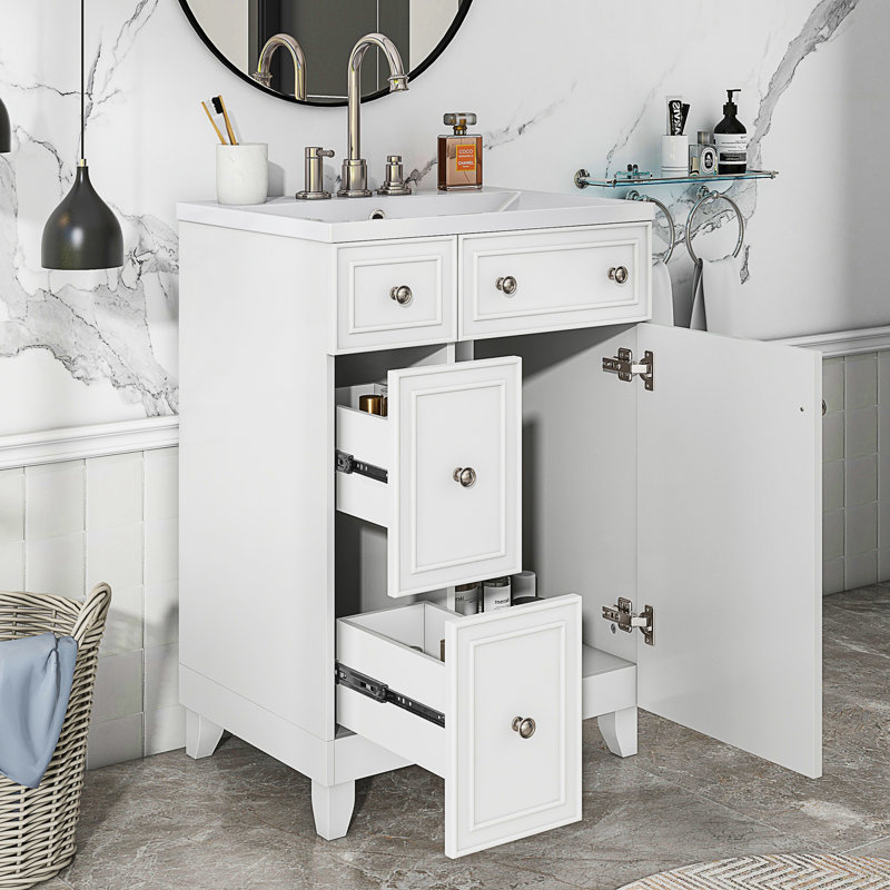 Meuble-lavabo simple 24 po avec plateau en résine Dasa