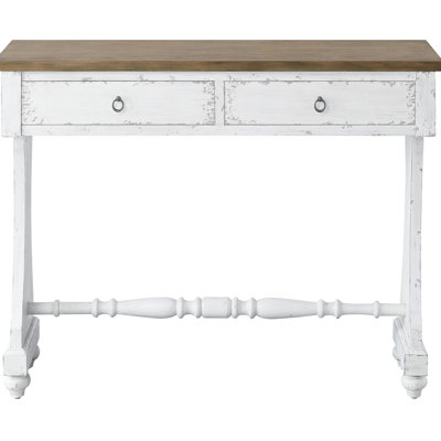 Antique White 2 Console Table - Store Everyday Necessities Conveniently Smooth Pull With Wooden Side Glides Dt French Front For Lasting Appeal Spacious 2 Drawers Organization & Quiet Access Made Of