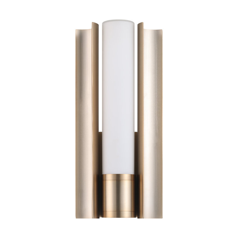 Luminaire pour meuble-lavabo 1 lumière DEL champagne 5ccT avec abat-jour en verre opale gravé Weimar 12 pouces Weimar, 8 W